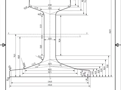 British Standard-EN13674  56E1  rail 3D model