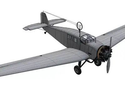 Junkers W 34 Low-poly 3D model purchase
