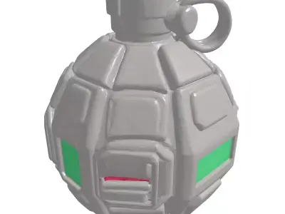 Futuristic Grenade with Digital Timer 3D model