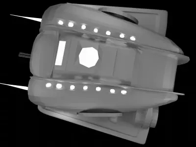 low poly spaceship model front of spacecraft Free 3D model