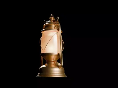 Vintage Kerosene Lantern  Game Ready PBR Model Low-poly 3D model
