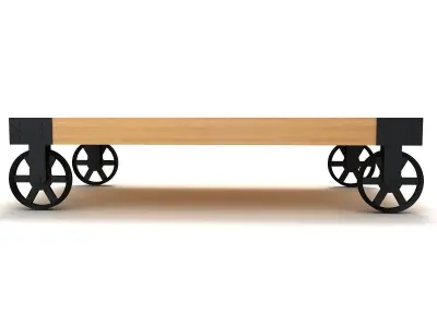 Industrial Cart Coffee Table 3D model purchase