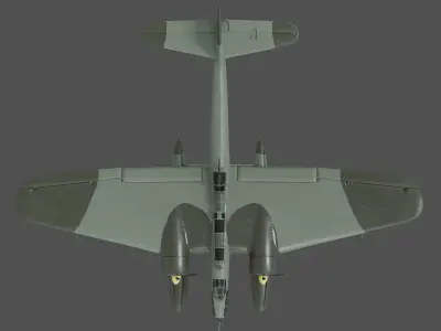 He 115 C-1 Torpedo Bomber Seaplane Low-poly 3D model