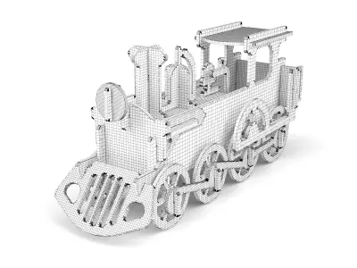 Wooden toy train 11 3D model