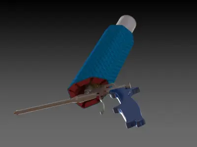 Termik plastic gun with handle Free 3D model