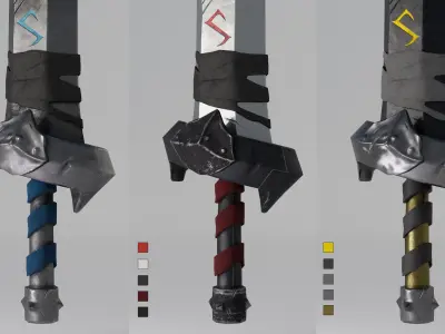 Stylized Rune Swords Low-poly 3D model purchase