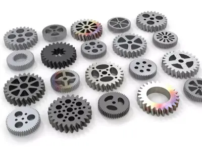 Gear set of gears Low-poly 3D model