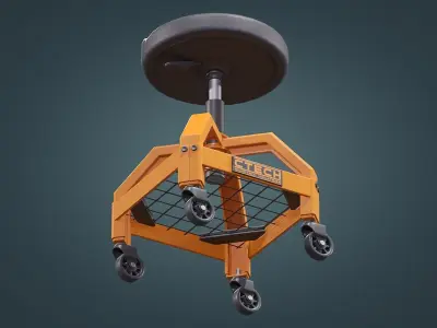 Shop Stool Low-poly 3D model