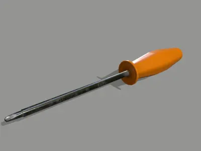 screwdriver orange Low-poly 3D model purchase