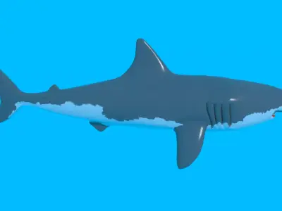 Great White Shark BLEND OBJ FBX DAE GLB 3D model