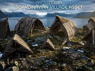 Nordic Village Asset Pack Low-poly 3D model