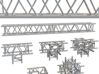 Truss square prefabricated 3D model purchase