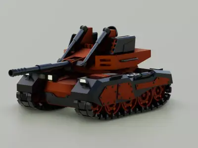 Modern Tank 3D  Low-poly 3D model