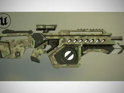 Sci Fi  gun Low-poly 3D model Low-poly 3D model