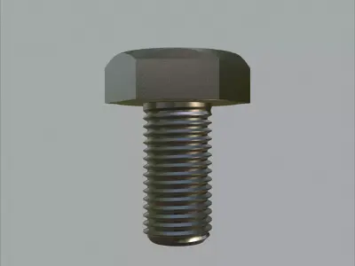 Sand Blasted Hex M3 Bolt Detailed 3D Model 3D model