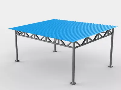  steel frame carport 3D model
