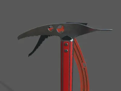 Ice axe  Low-poly 3D model