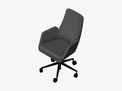 Furniture - Chair - Contemporary - High - Swivel - Star Castors Low-poly 3D model