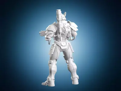 Armored Sci-Fi Soldier 3D print model purchase