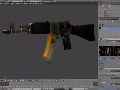 Rifle Low-Poly ak - Free low-poly 3D model