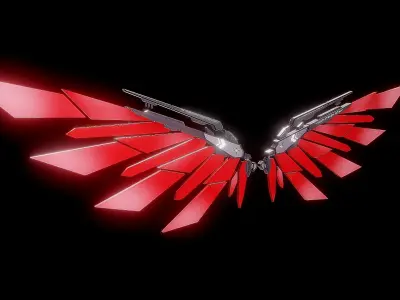 Robot Wings Low-poly 3D model get