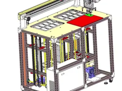 Auto Stocker and Pallet Feeder Receiver Machine-Palletizing Cell 3D model