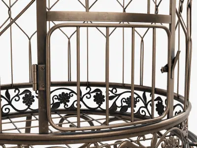 Bird Cage with stand Victorian Style  3D model