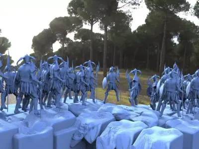 Fantasy Army Warriors 3D model