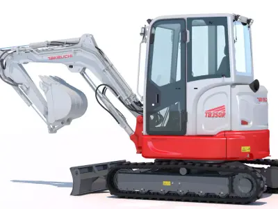 Takeuchi TB350R Short Tail Swing Excavator 3D model