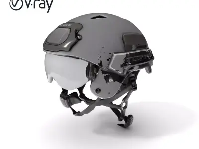 Tactical Helmet D Model Pack with Adjustable Straps Low-poly 3D model