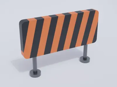Hurdle Traffic Barrier Low-poly 3D model