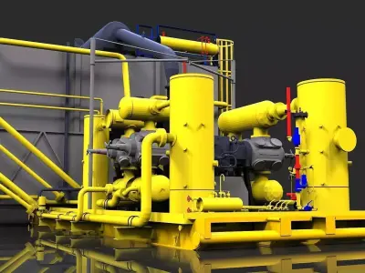 Compressor 2 gas turbine Free 3D model