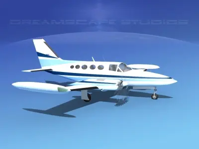 Cessna 414 Chancellor  V13 3D model