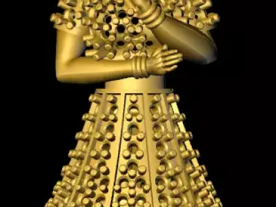 jumka gold statue of person 3D print model