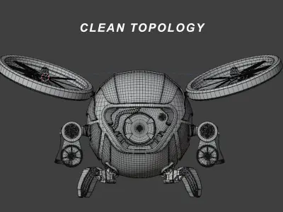 Combat Drone-003 Low-poly 3D model