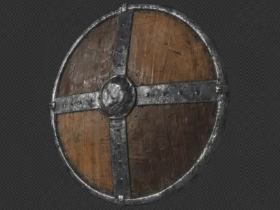 Medieval shield for games Low-poly 3D model purchase