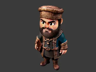 Medieval Traveler Low-poly 3D model