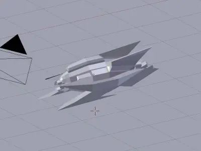 Alien Spaceship Laser Beam 3D Model Low-poly 3D model