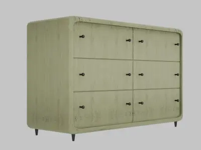 Wooden chest of drawers 04 3D model