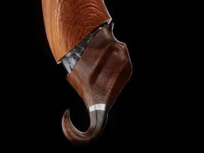 Viking Axe 3D model 11