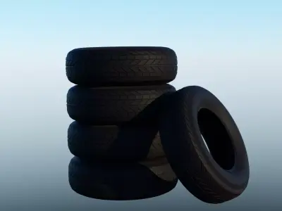 Tire Car Low-poly 3D model