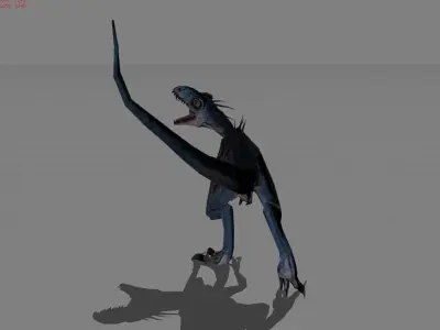 Raptov Blue Animal Low-poly 3D model
