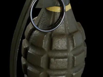 MK-2 hand grenade Free low-poly 3D model
