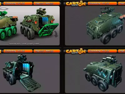 CARTOON Army Low-poly 3D model