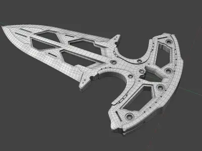 Push Dagger knife 3D model purchase