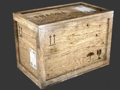 wooden crate PBR 4K Low-poly 3D model order