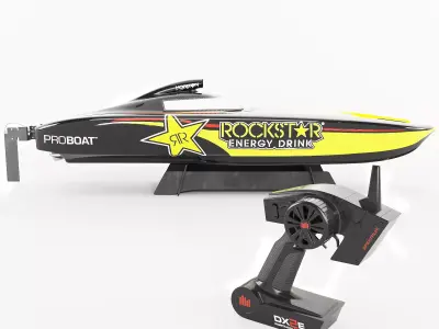 Rockstar Catamaran Gas with remote control pad 3D model