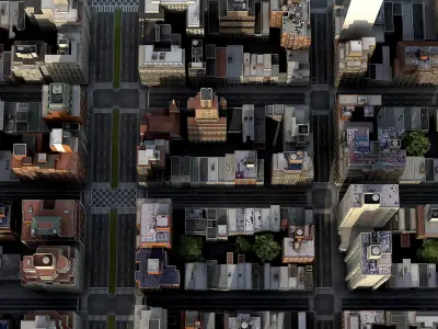 Manhattan District 05 Low Poly 3D model