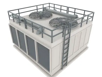 Rooftop Air Conditioner Low-poly 3D model purchase