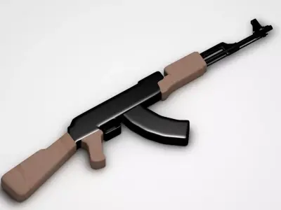 Low Poly model weapon AK-47 Free low-poly 3D model